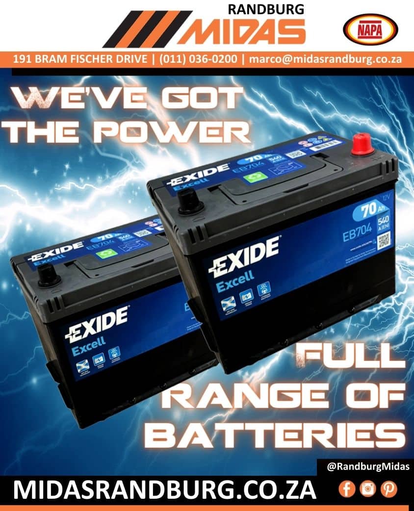 Full range of Exide Batteries